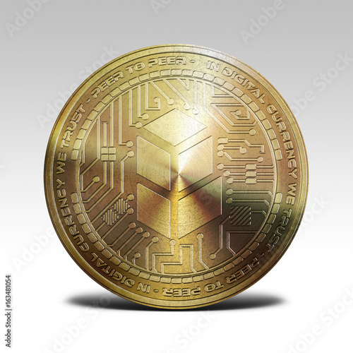 golden bancor coin isolated on white background 3d rendering photo