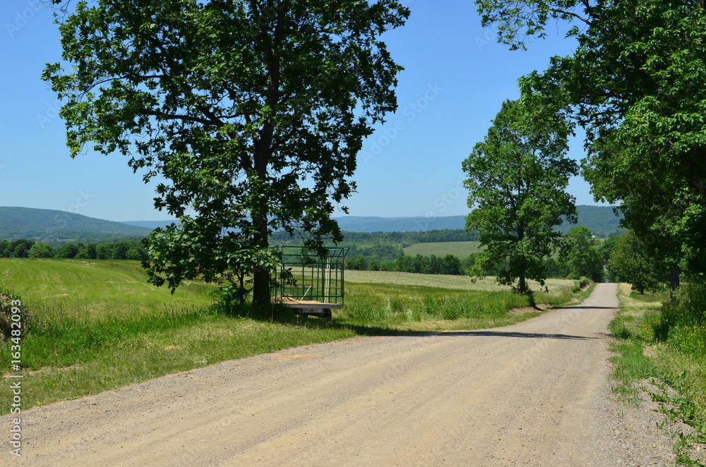 Rural country road on the hills of upstate New York