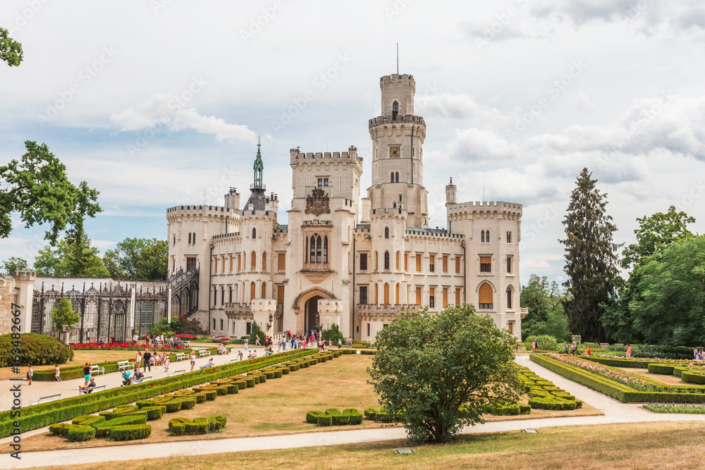 Hluboka nad Vltavou white baroque castle, Czech republic, Europe
