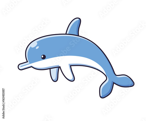 Dolphin jumping vector isolated.