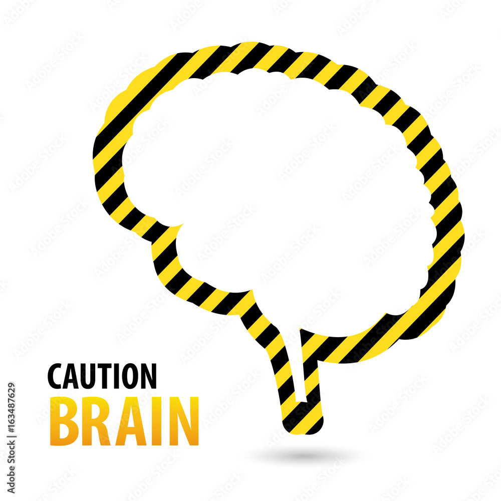 Fototapeta premium Brain Warning tape, danger tape