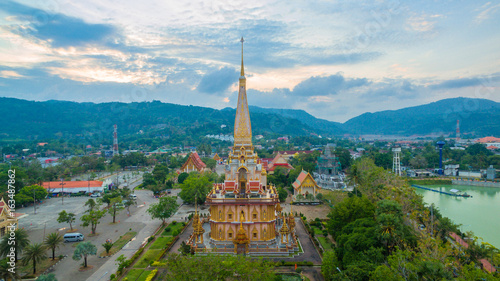 aerial photography above Chalong temple.