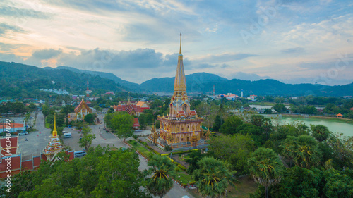 aerial photography above Chalong  temple. © Narong Niemhom