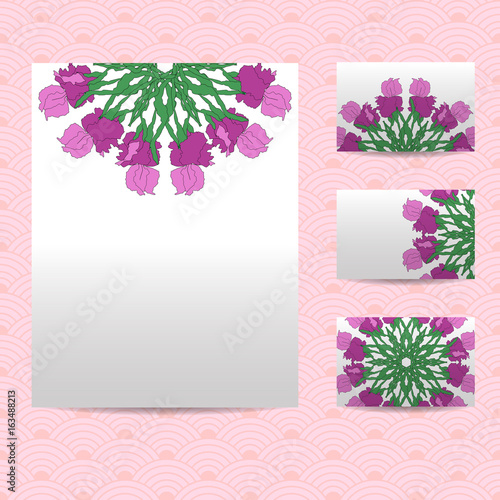 Set of blank templates.