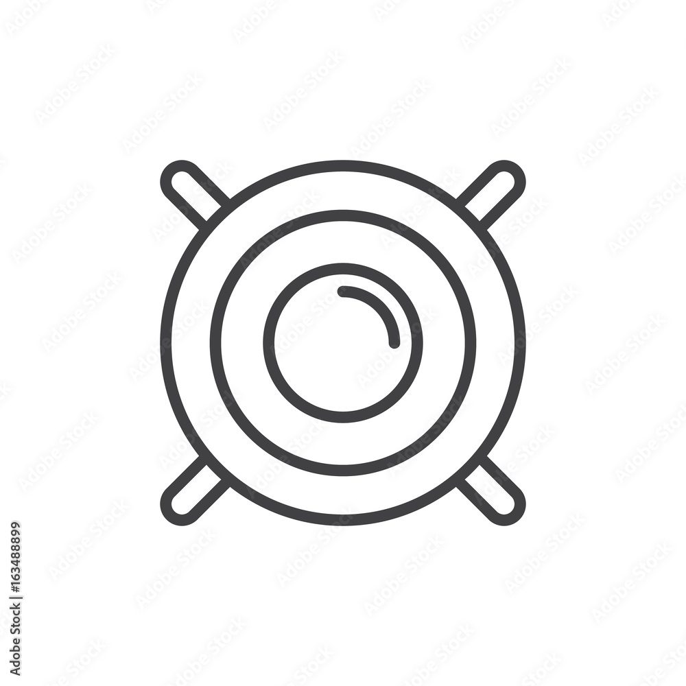 Sound woofer line icon, outline vector sign, linear style pictogram isolated on white. Symbol, logo illustration. Editable stroke Sound woofer line icon, outline vector sign, linear style pictogram isolated on white. Symbol, logo illustration. Editable stroke