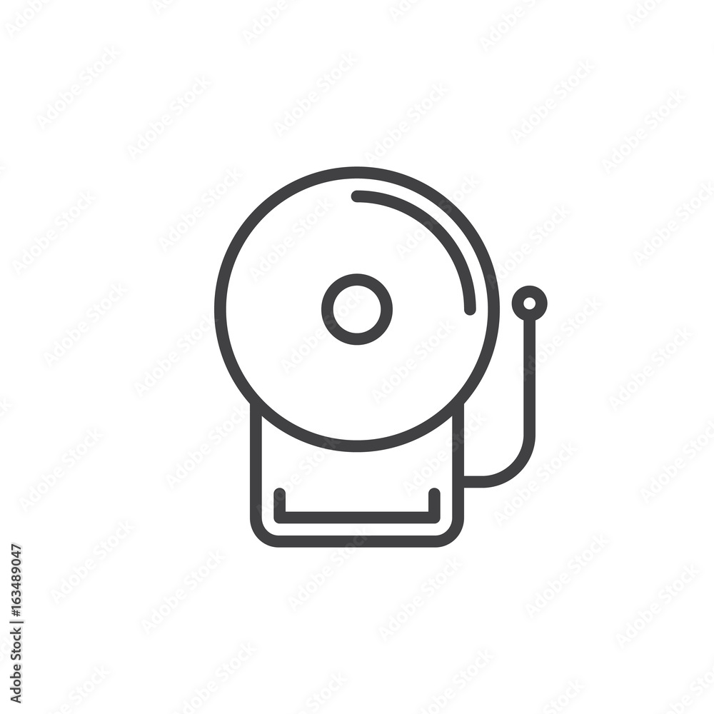 School alarm bell line icon, outline vector sign, linear style pictogram isolated on white. Symbol, logo illustration. Editable stroke School alarm bell line icon, outline vector sign, linear style pictogram isolated on white. Symbol, logo illustration. Editable stroke
