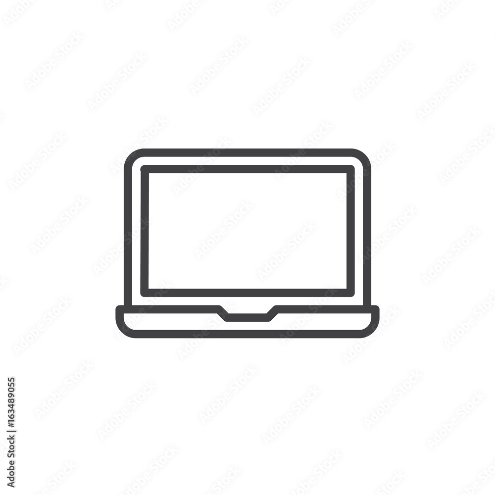 Laptop line icon, outline vector sign, linear style pictogram isolated on white. Symbol, logo illustration. Editable stroke Laptop line icon, outline vector sign, linear style pictogram isolated on white. Symbol, logo illustration. Editable stroke
