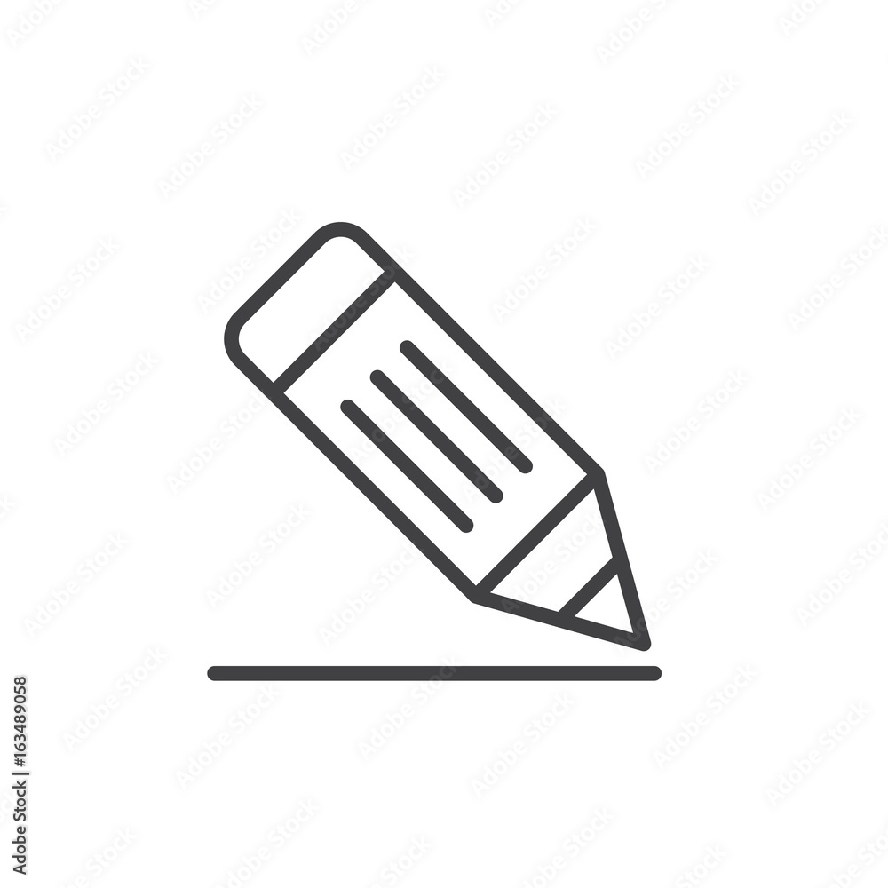 Pencil line icon, outline vector sign, linear style pictogram isolated on white. Write symbol, logo illustration. Editable stroke Pencil line icon, outline vector sign, linear style pictogram isolated on white. Write symbol, logo illustration. Editable stroke