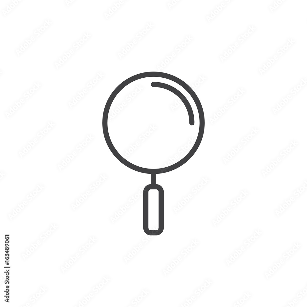 Search, find line icon, outline vector sign, linear style pictogram isolated on white. Magnifier, loupe symbol, logo illustration. Editable stroke Search, find line icon, outline vector sign, linear style pictogram isolated on white. Magnifier, loupe symbol, logo illustration. Editable stroke
