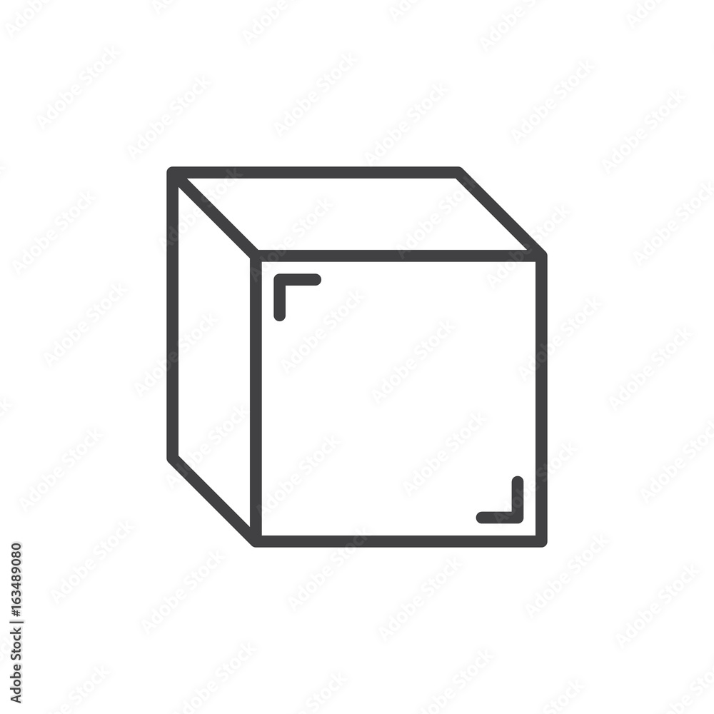 3d cube line icon, outline vector sign, linear style pictogram isolated on white. Symbol, logo illustration. Editable stroke 3d cube line icon, outline vector sign, linear style pictogram isolated on white. Symbol, logo illustration. Editable stroke