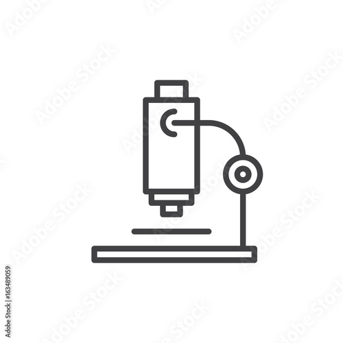 Microscope line icon  outline vector sign  linear style pictogram isolated on white. Research symbol  logo illustration. Editable stroke