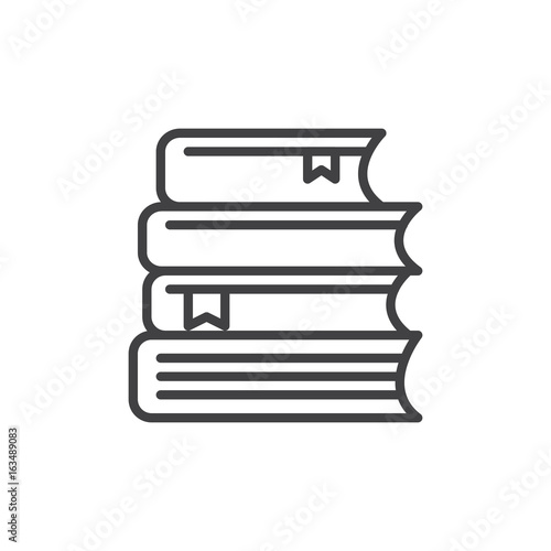 Stack of books line icon, outline vector sign, linear style pictogram isolated on white. Study symbol, logo illustration. Editable stroke
