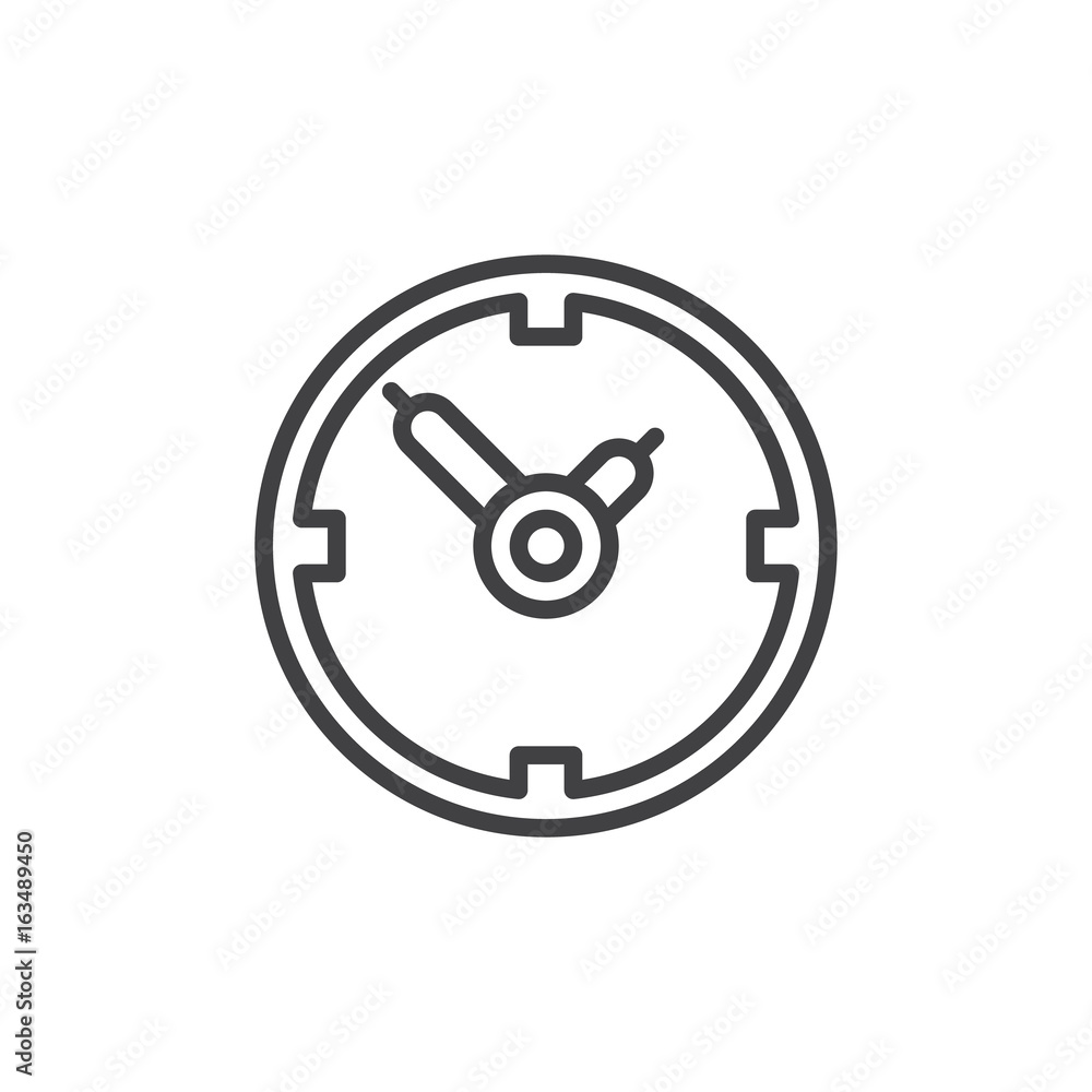 Clock line icon, outline vector sign, linear style pictogram isolated on white. Time symbol, logo illustration. Editable stroke. Pixel perfect graphics Clock line icon, outline vector sign, linear style pictogram isolated on white. Time symbol, logo illustration. Editable stroke. Pixel perfect graphics