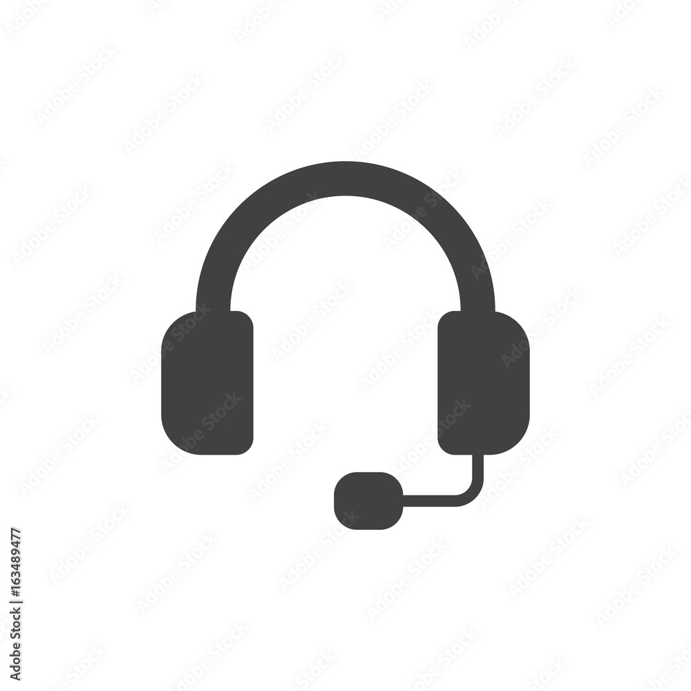 Headset icon vector, filled flat sign, solid pictogram isolated on white. Support symbol, logo illustration. Pixel perfect graphics Headset icon vector, filled flat sign, solid pictogram isolated on white. Support symbol, logo illustration. Pixel perfect graphics
