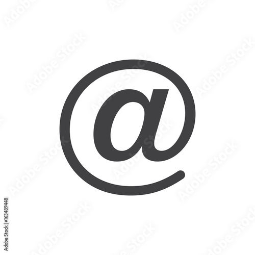 At sign icon vector, filled flat sign, solid pictogram isolated on white. Email symbol, logo illustration. Pixel perfect graphics