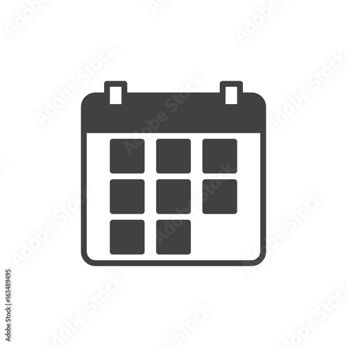 Calendar icon vector, filled flat sign, solid pictogram isolated on white. Symbol, logo illustration. Pixel perfect graphics © alekseyvanin