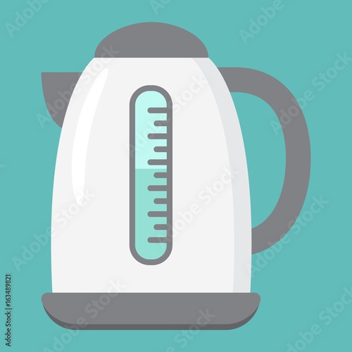 Electric Kettle flat icon, kitchen and appliance, vector graphics, a colorful solid pattern on a white background, eps 10.