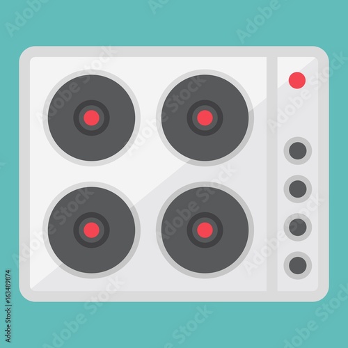 electric hot plate flat icon, electrical stove and appliance, vector graphics, a colorful solid pattern on a white background, eps 10.
