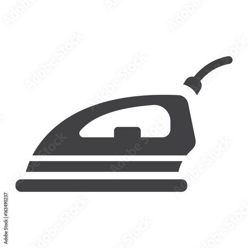 Electric iron solid icon, household and appliance, vector graphics, a glyph pattern on a white background, eps 10.