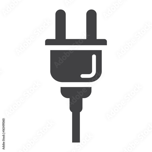 Electric plug solid icon, power and appliance, vector graphics, a glyph pattern on a white background, eps 10.