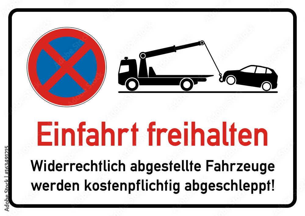 ks206 KombiSchild spr69 SignParkRaum Parken verboten Einfahrt freihalten Widerrechtlich
