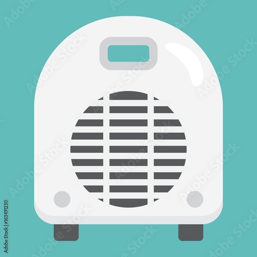 Electric fan heater flat icon, household and appliance, vector graphics, a colorful solid pattern on a white background, eps 10.