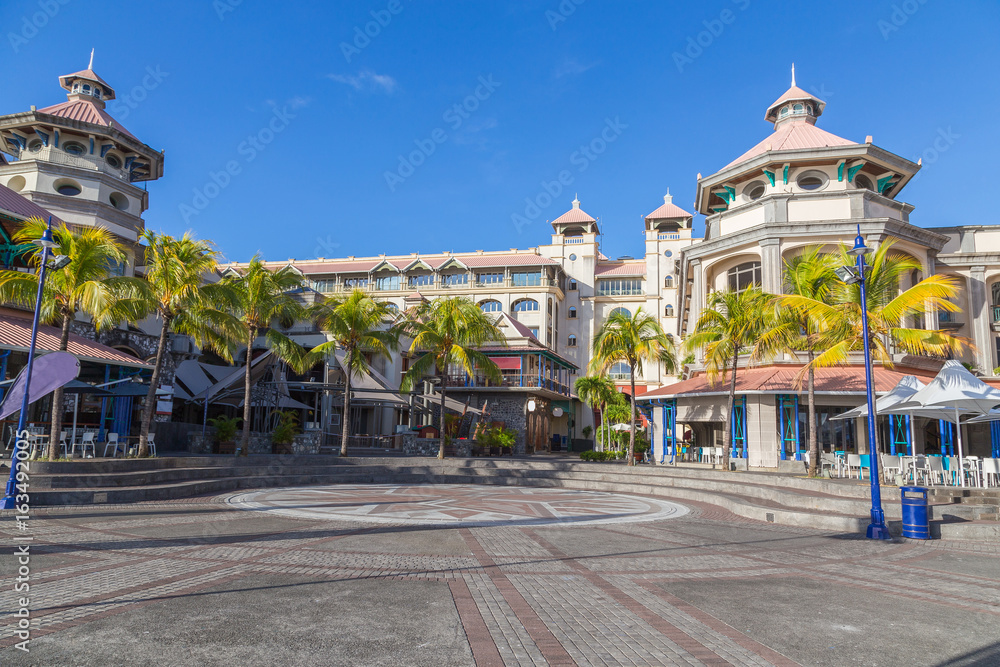 Naklejka premium port louis waterfront centrum stolicy mauritius