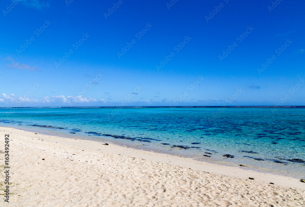 Weißer Sandstrand Blue Bay Mahebourg Mauritius