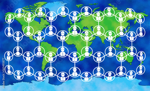 Social network on the Wold map