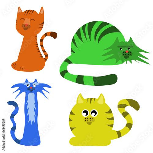 Renkli Kedi Çizimleri