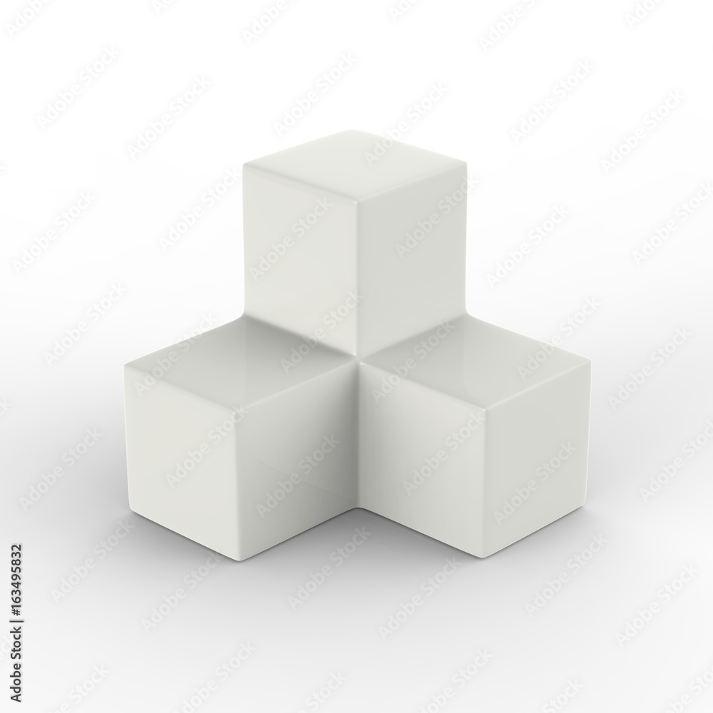 3d illustration of blank boxes isolated on white background with reflection 3d illustration of blank boxes isolated on white background with reflection