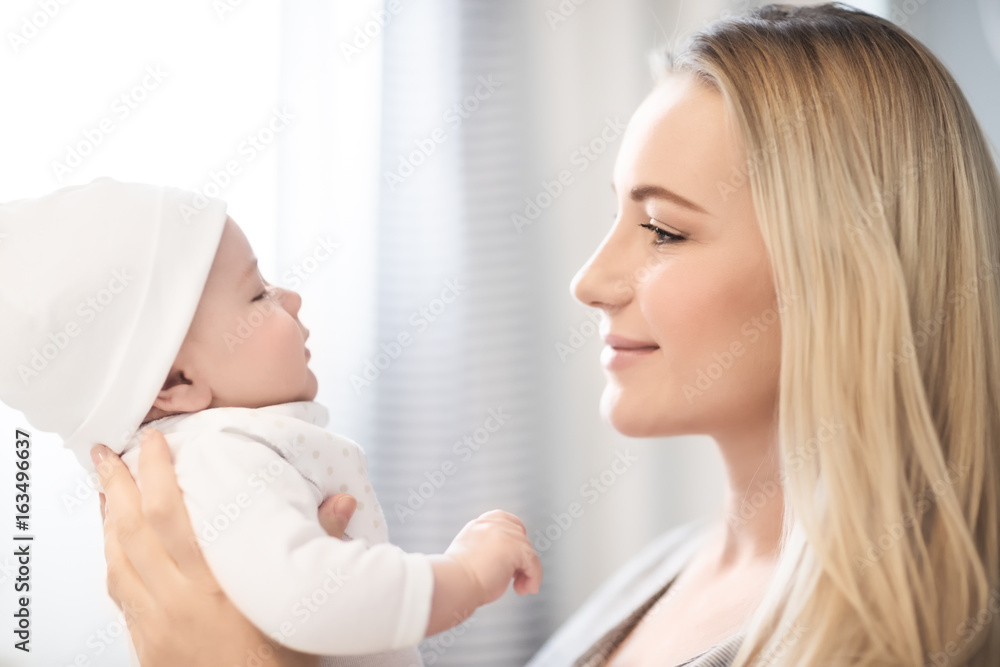 Beautiful mother with a little baby Beautiful mother with a little baby