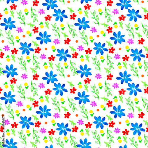 Watercolor floral seamless pattern