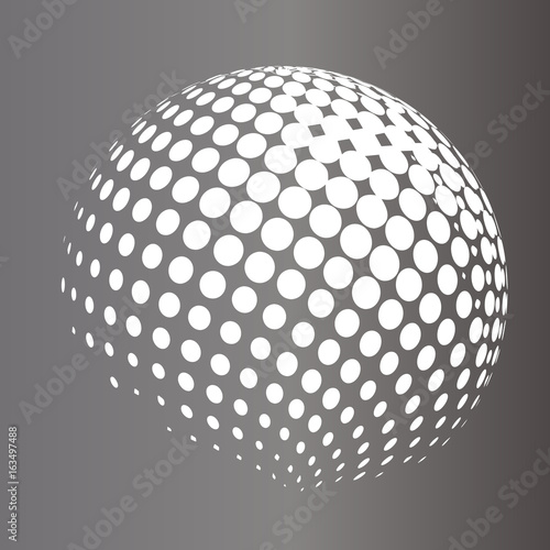 Vector sphere. Abstract technical illustration. 3 D object consi