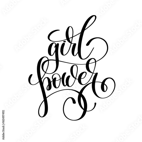 girl power hand lettering inscription feminism slogan