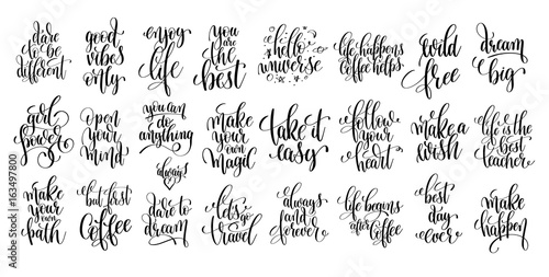 set of 25 hand lettering positive quote