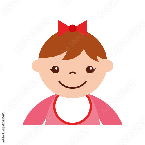 cute girl baby avatar character vector illustration design