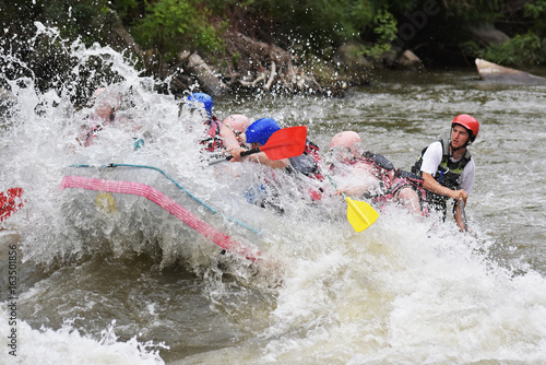 Rafting in the white water
