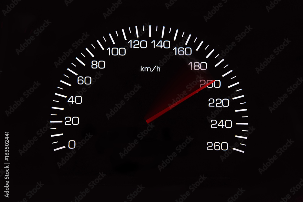 Odometer of car with black background Odometer of car with black background
