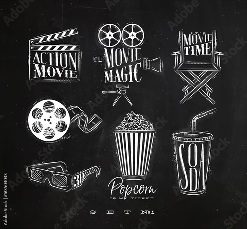 Cinema signs chalk