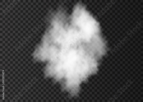 White smoke bomb effect isolated on transparent background.