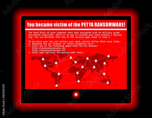 ransomware computer virus cyber attack screen cool illustration