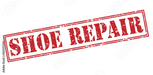 Shoe repair red stamp on white background
