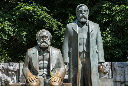 Sculpture of Karl Marx and Friedrich Engels near Alexanderplatz in Berlin