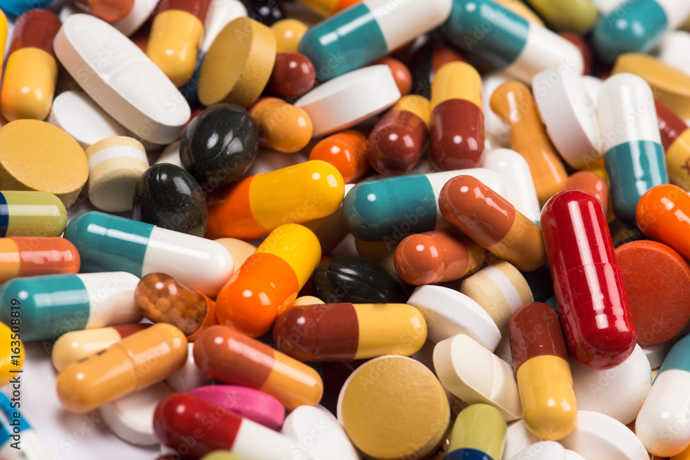 Pills and medication. Pills and medication.