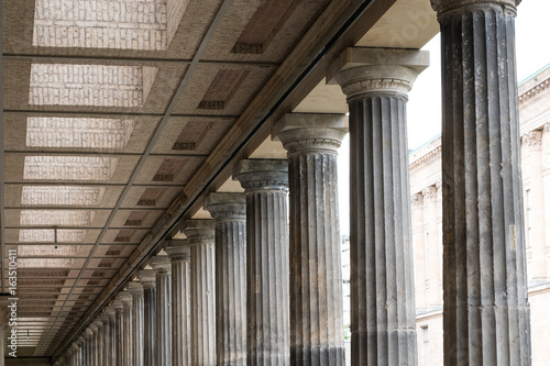 Photography historic architecture, columns at the old national gallery in Berlin