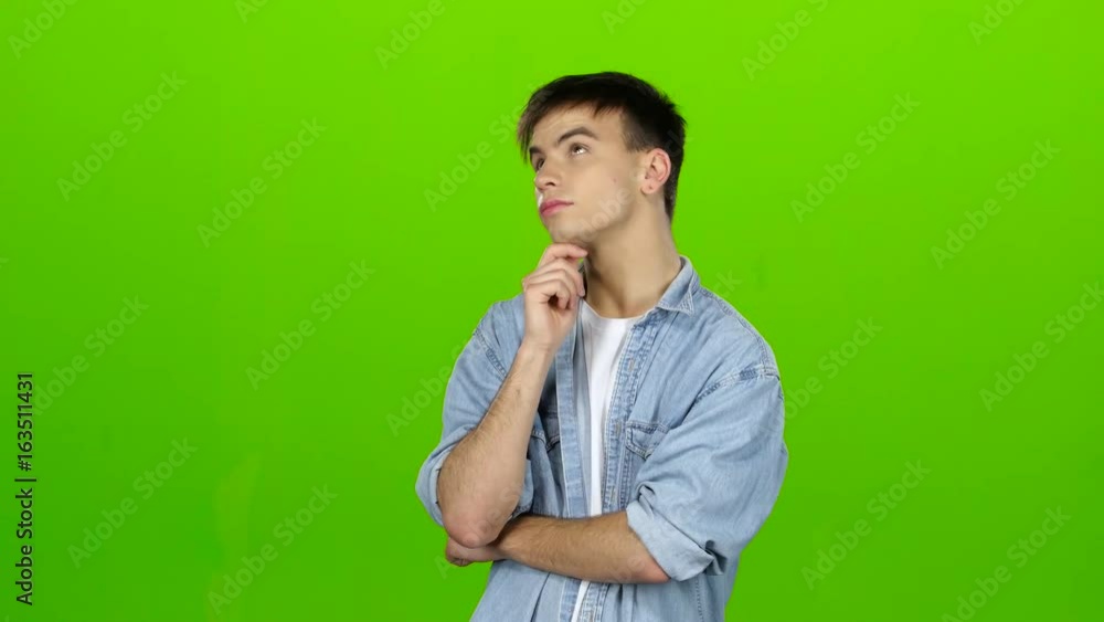 Teenager is very tired and thoughtful, reflects on life. Green screen Teenager is very tired and thoughtful, reflects on life. Green screen