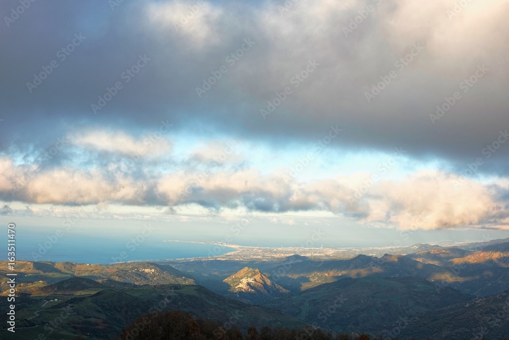 Tirrenic Coast Under Dramatic Sky, Sicily Tirrenic Coast Under Dramatic Sky, Sicily