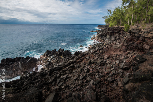 Hawaiian Coast and lava rock beach