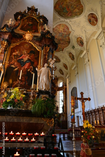 Innenansicht der Basilika Kloster St. Trudpert in Münstertal im Breisgau 